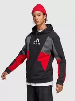 adidas Sportswear Essentials Colorblock Hoodie - Black/Grey Size M Men