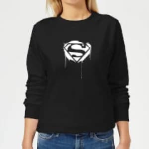 Justice League Graffiti Superman Womens Sweatshirt - Black - 5XL