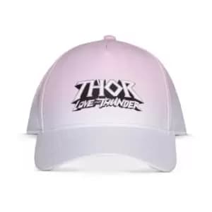Marvel Thor: Love and Thunder Logo Adjustable Cap, Pink/White...