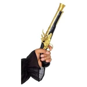 Pirate Pistol Fancy Dress Accessory (Black/Gold)