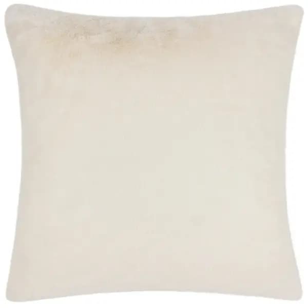 Stanza Faux Fur Cushion Ecru, Ecru / 55 x 55cm / Polyester Filled