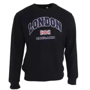 Unisex Sweatshirt London England British Flag Design (XX Large) (NAVY)