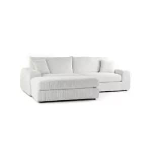 Luciana Luxury Jumbo Cord Corner Sofa - Cream - Cream
