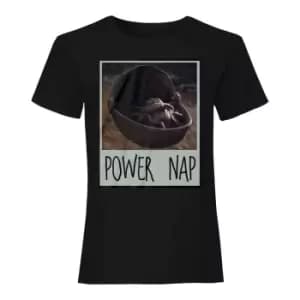 Star Wars: The Mandalorian Womens/Ladies Power Nap Boyfriend T-Shirt (L) (Black)