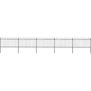 Vidaxl - Garden Fence with Hoop Top Steel 8.5x1 m Black Black