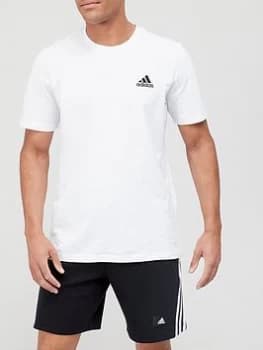 adidas Small Logo T-Shirt - White/Black, Size S, Men