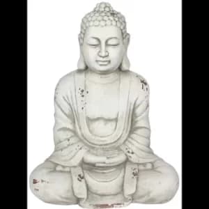 White Hands In Lap Sitting Garden Buddha