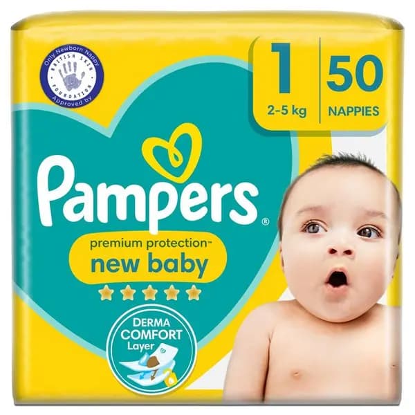 Pampers New Baby Size 1 50 Nappies