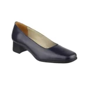 Amblers Walford Ladies Leather Court / Womens Shoes (4 UK) (Navy)