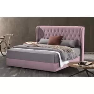 Mariappa Bed Double Plush Velvet Pink