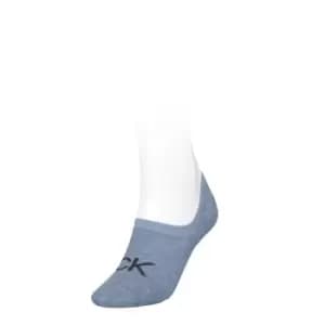 Calvin Klein Klein 1 Pair Logo Foot Socks Womens - Blue