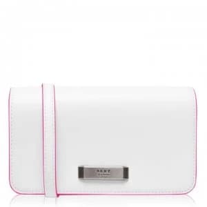 DKNY Small Flap Cross Body Bag - WhtElecPnk NXF