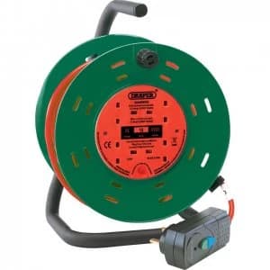 Draper Four Socket Garden Cable Reel and RCD Adaptor 25m