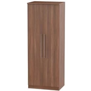 Robert Dyas Edina Ready Assembled Tall 2-Door Wardrobe - Walnut