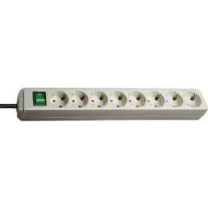 Brennenstuhl 1159350018 Power strip (+ switch) 8x Light grey PG connector