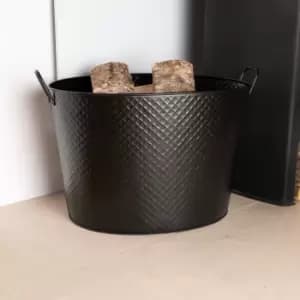 Snug - Fireside Willow Iron Firewood Bucket Black
