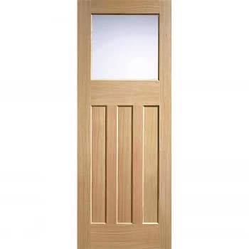 DX30's Style Internal Glazed Unfinished Oak 3 Panel 1 Lite Door - 762 x 1981mm