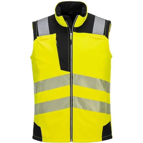 Portwest PW3 Hi Vis Softshell Gilet PW325YBR4XL Colour: Yellow / Black