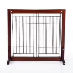 Pawhut 58L×32W×53H cm Adjustable Pet Fence-Brown