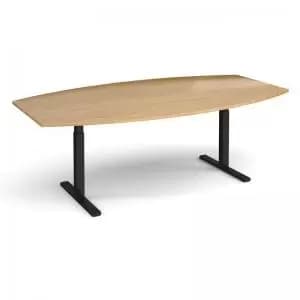 Elev8 Touch radial boardroom table 2400mm x 8001300mm - Black frame