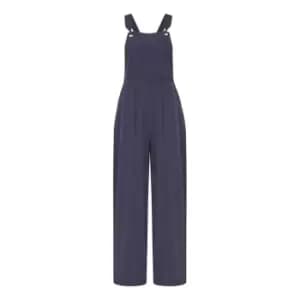 Yumi Navy Linen Dunagrees - Blue