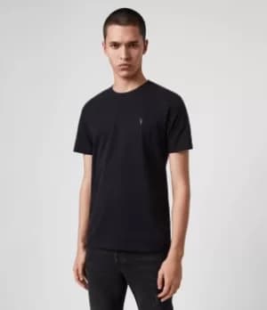 AllSaints Mens Regular Fit Brace Tonic Short Sleeve Crew T-Shirt, Blue, Size: S