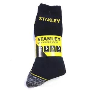 Robert Dyas Stanley Tacoma Mens Work Socks - 3 Pack - Black