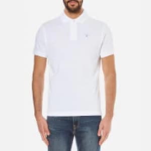Barbour Mens Sports Polo Shirt - White - L