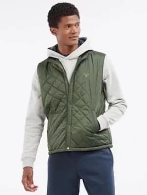Barbour Crest Quilted Gilet, Green, Size L, Men