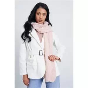 I Saw It First Pink Cable Knit Scarf - Pink