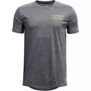 Under Armour Vented Graphic Short Sleeve T Shirt Juniors - Grey