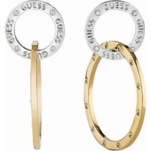 Ladies Guess Two-tone steel/gold plate E-Motions Earrings