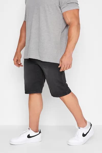 BadRhino Denim Distressed Shorts Black