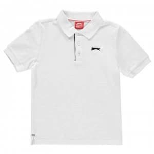 Slazenger Plain Polo Shirt Junior Boys - White
