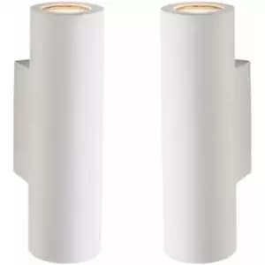 2 pack Up & Down LED Wall Light Primed White (Ready for Paint) Modern Lamp Kit