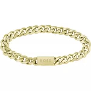 Gents BOSS Chain For Him Light Yellow Gold IP Bracelet