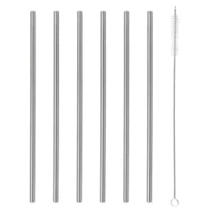 Viners Barware 6pce Long Steel Drinking Straws Gift