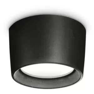 Ideal Lux Livia Round Surface Mounted Downlight Black IP55