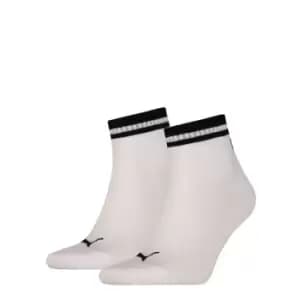 Puma 2 Pack of Heritage Quarter Socks - White