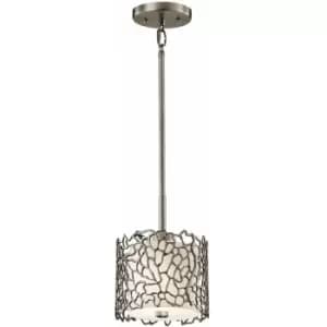 Loops - 1 Bulb Ceiling Pendant Light Fitting Classic Pewter LED E27 100W Bulb