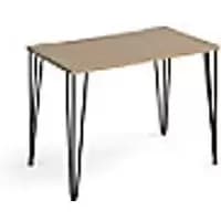Rectangular Hairpin Desk Kendal Oak Wood/Metal Hairpin Legs Black Tikal 1000 x 600 x 730mm