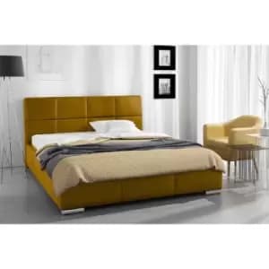 Simplier Bed Super King Plush Velvet Mustard