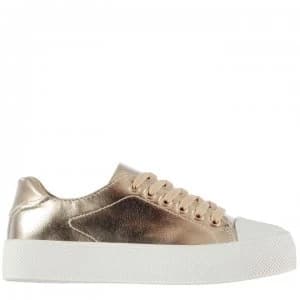 Fabric Trento Ladies Trainers - Rose Gold