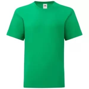 Fruit Of The Loom Childrens/Kids Iconic T-Shirt (5-6 Years) (Kelly Green)
