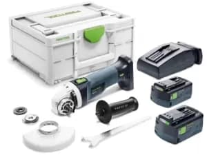 Festool AGC18-1255,0EBI-Plus 18V 2x5Ah 125mm BL Angle Grinder Kit