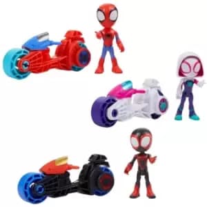 Hasbro Marvel Spidey And His Amazing Friends Hero Action Figure And Motorcycle Assortment