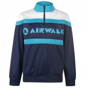 Airwalk Quarter Zip Track Jacket Mens - Navy / Teal