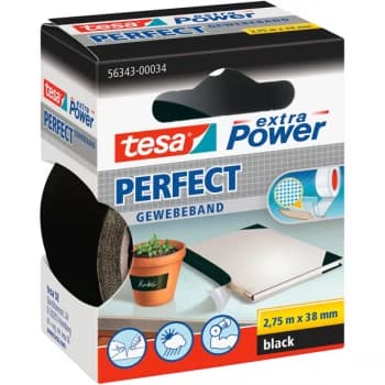 tesa 56343 Extra Power Fabric Tape - Black - 38mm x 2.75m