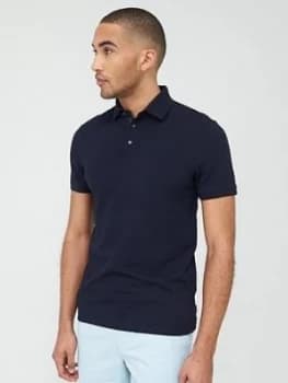 Ted Baker Infuse Textured Polo Shirt - Navy, Dark Navy, Size 4, Men