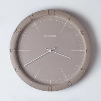 HOMETIME Matt Grey Clock with 3D Arabic Dial - 29cm